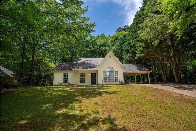 5340 Young Deer Dr, Cumming, GA 30041 - ranch-style home featuring driveway, a front lawn, and an attached carport