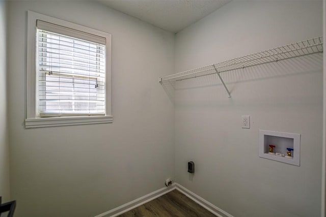 515 Allens Landing Ct, Lawrenceville, GA 30045 - washroom featuring dark wood-style flooring, washer hookup, and baseboards