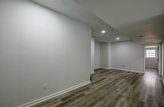 515 Allens Landing Ct, Lawrenceville, GA 30045 - empty room with baseboards, dark wood-type flooring, and recessed lighting