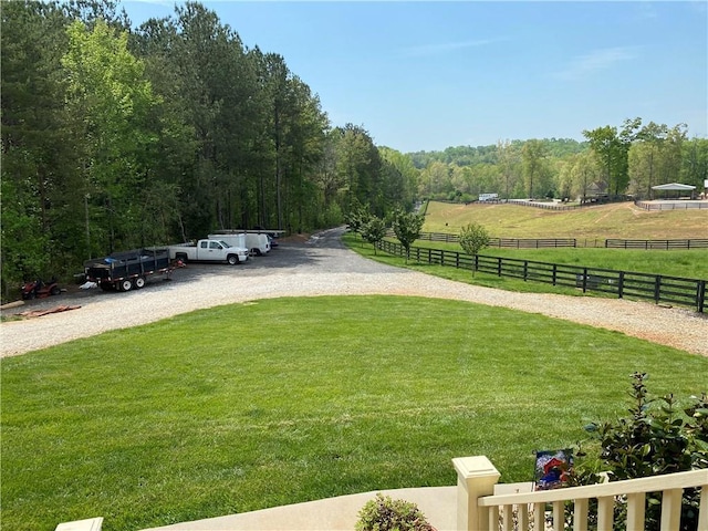 exterior space with a rural view