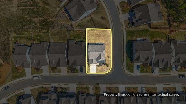 birds eye view of property featuring a residential view