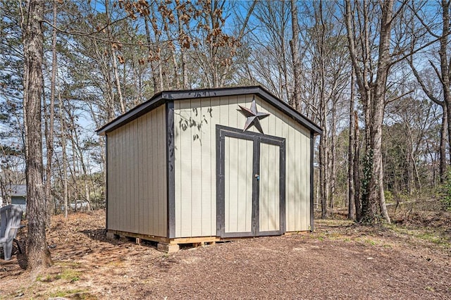 view of shed