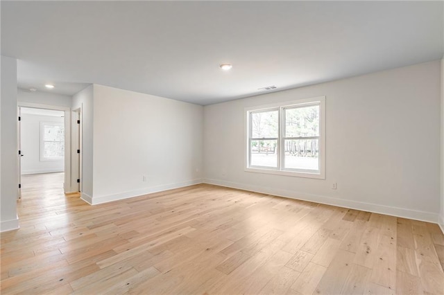 5808 Swinging Gate Rd, Gainesville, GA 30506 - spare room with recessed lighting, baseboards, visible vents, and light wood-type flooring
