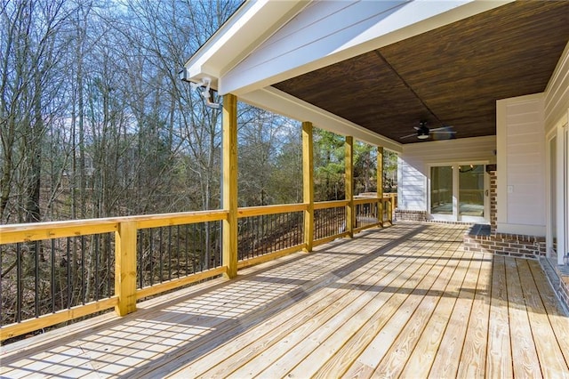 5808 Swinging Gate Rd, Gainesville, GA 30506 - wooden deck featuring a ceiling fan and a carport