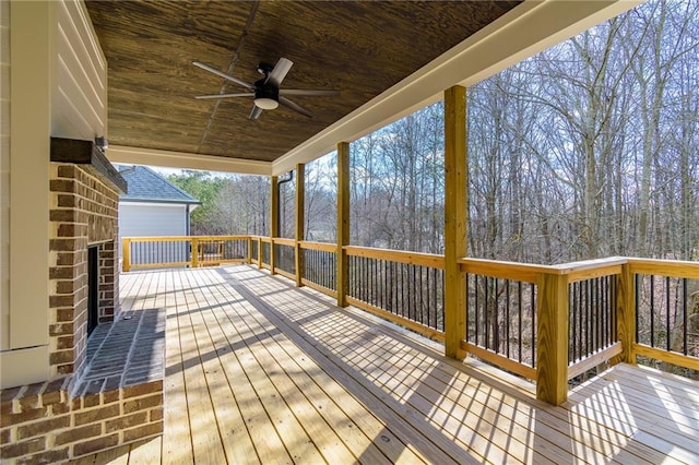 5808 Swinging Gate Rd, Gainesville, GA 30506 - wooden terrace featuring a ceiling fan