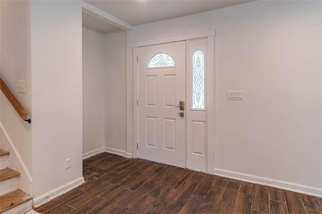 4408 Shiloh Trl, Powder Springs, GA 30127 - entrance foyer featuring dark wood-style floors and stairway