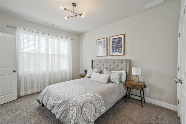 1055 Peyton View Ct, Alpharetta, GA 30004 - bedroom featuring carpet, a chandelier, and baseboards