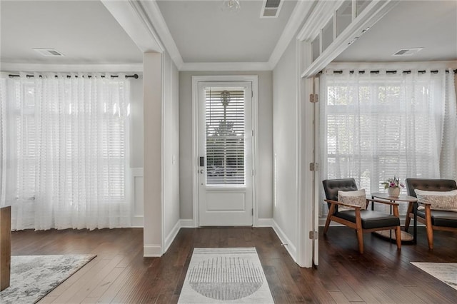 1055 Peyton View Ct, Alpharetta, GA 30004 - foyer entrance with ornamental molding, wood-type flooring, and baseboards