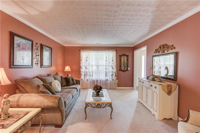 3370 Battlement Cir, Loganville, GA 30052 - living room featuring light carpet and crown molding