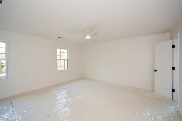 805 Wesley Oak Rd, Sandy Springs, GA 30328 - spare room with ornamental molding and ceiling fan