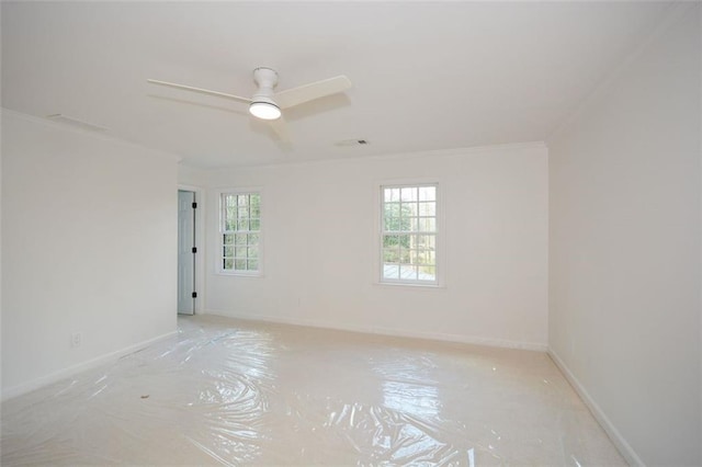 805 Wesley Oak Rd, Sandy Springs, GA 30328 - unfurnished room featuring crown molding, healthy amount of natural light, and a ceiling fan