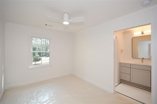 805 Wesley Oak Rd, Sandy Springs, GA 30328 - unfurnished bedroom featuring crown molding and ensuite bathroom