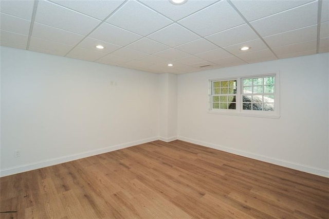 805 Wesley Oak Rd, Sandy Springs, GA 30328 - empty room featuring a drop ceiling, light wood-type flooring, and recessed lighting