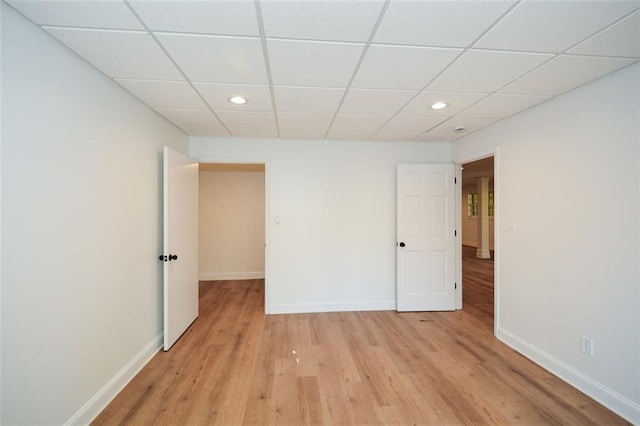 805 Wesley Oak Rd, Sandy Springs, GA 30328 - unfurnished room with recessed lighting, a drop ceiling, and light wood finished floors