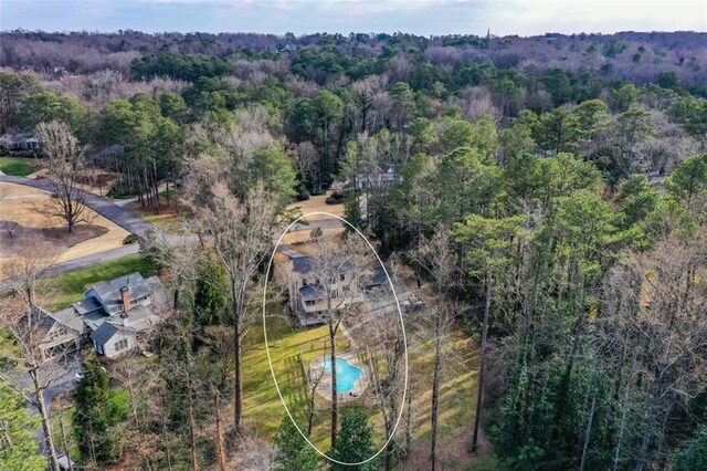805 Wesley Oak Rd, Sandy Springs, GA 30328 - aerial view of a heavily wooded area