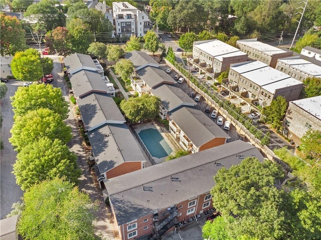 aerial view featuring a residential view