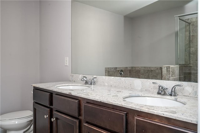 2544 Castellan Dr, Atlanta, GA 30316 - full bath with double vanity, toilet, and a shower with shower door