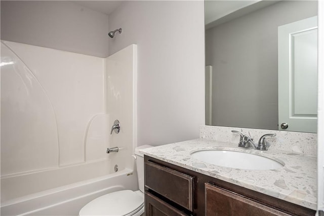 2544 Castellan Dr, Atlanta, GA 30316 - bathroom with vanity, toilet, and bathing tub / shower combination