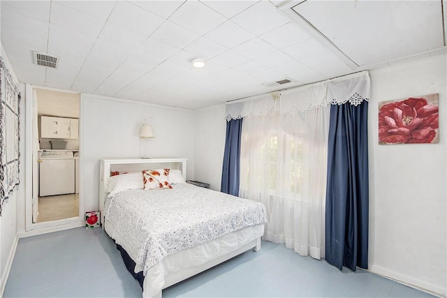 4329 Park St, Acworth, GA 30101 - bedroom featuring washing machine and clothes dryer and baseboards