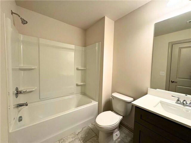 121 Honey Creek Rd, Conyers, GA 30094 - bathroom featuring visible vents, shower / bathtub combination, toilet, and vanity