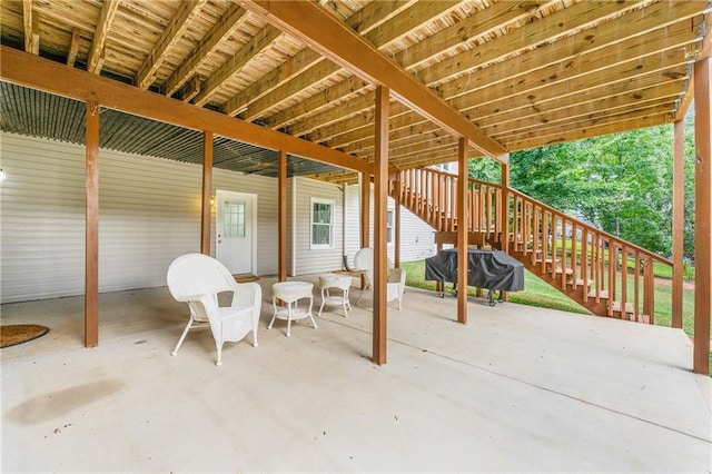 view of patio / terrace with stairs