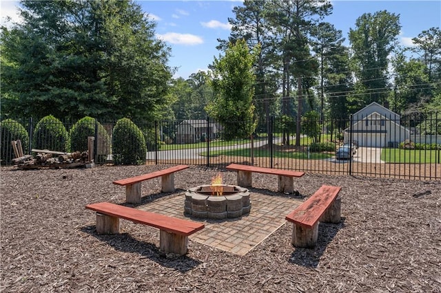 220 Hollyridge Dr, Roswell, GA 30076 - view of home's community with an outdoor fire pit