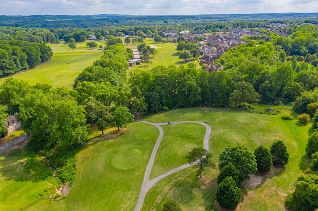 aerial view featuring view of golf course