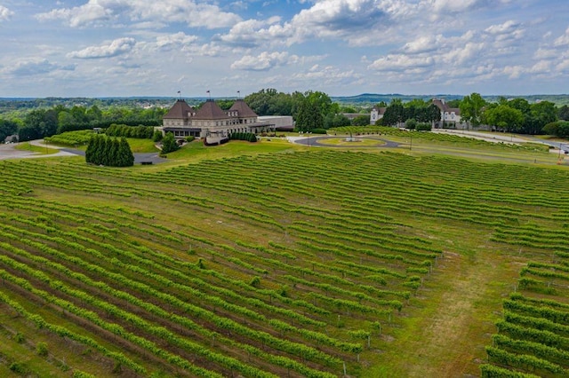 drone / aerial view with a rural view