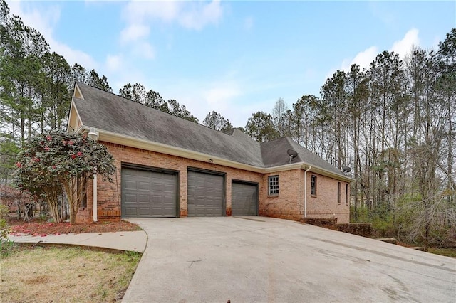 view of property exterior featuring a garage