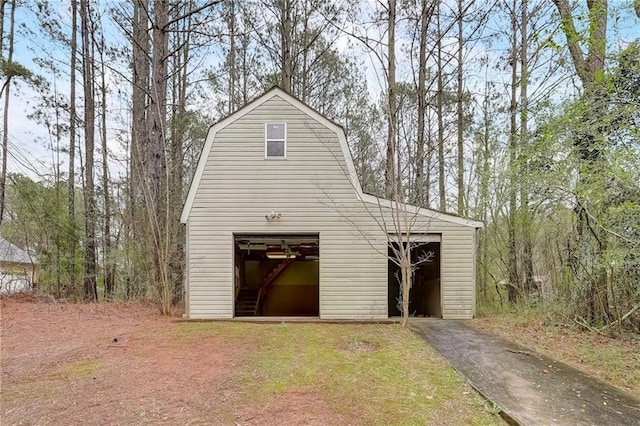 view of garage