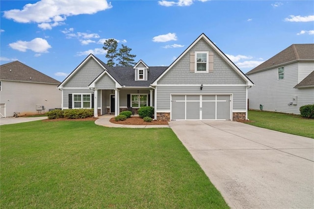 777 Tucker Trl, Bremen, GA 30110 - craftsman house featuring stone siding, driveway, and a front lawn