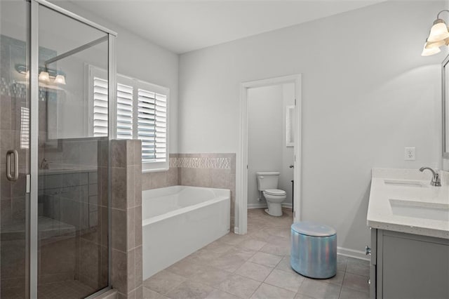 777 Tucker Trl, Bremen, GA 30110 - bathroom with toilet, a stall shower, a bath, and double vanity