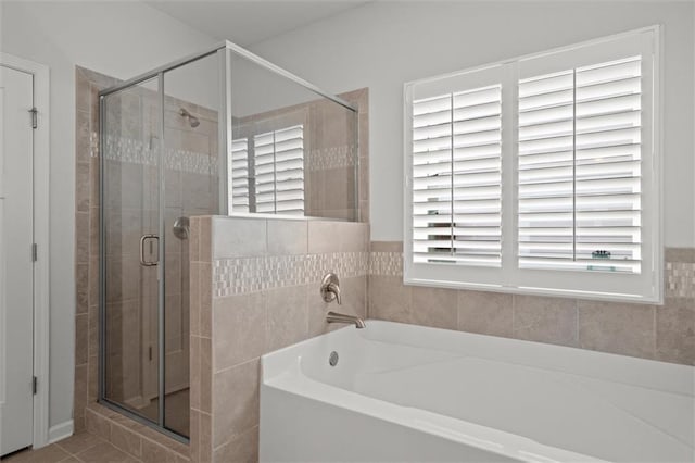 777 Tucker Trl, Bremen, GA 30110 - full bath with a shower stall, a garden tub, and tile patterned flooring