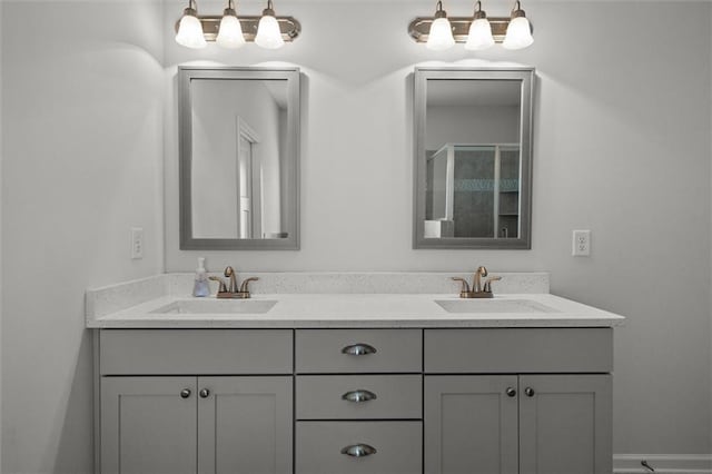 777 Tucker Trl, Bremen, GA 30110 - full bathroom with double vanity and an enclosed shower