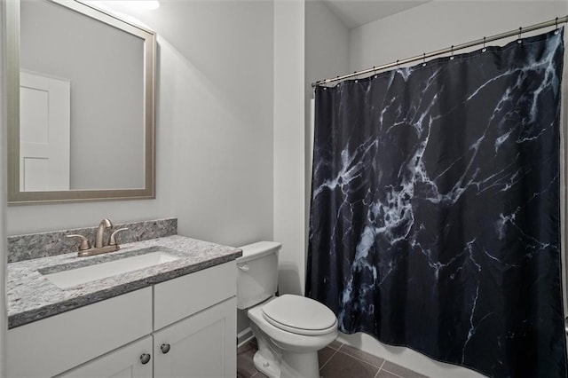 777 Tucker Trl, Bremen, GA 30110 - full bathroom with vanity, toilet, tile patterned flooring, and a shower with curtain