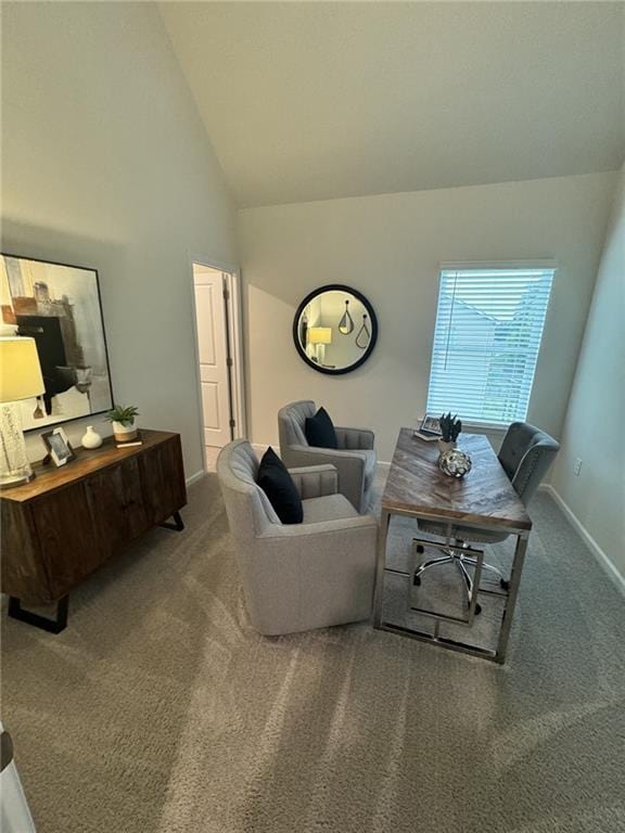 4005 Riverchess Dr SW, Atlanta, GA 30331 - carpeted living room featuring high vaulted ceiling