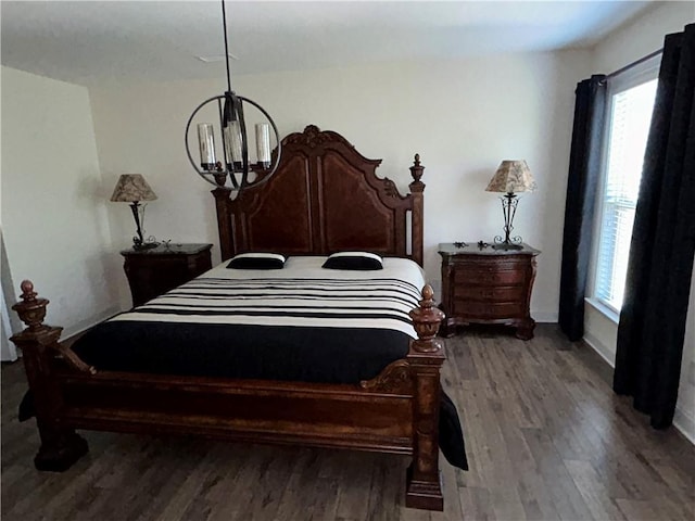 bedroom with hardwood / wood-style floors