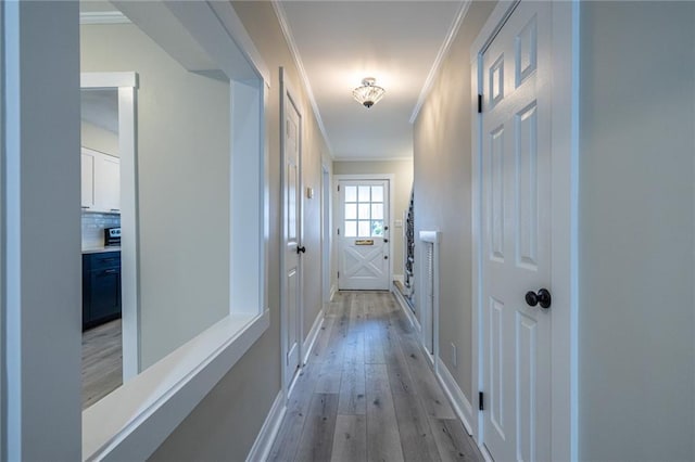 6700 Roswell Rd Unit 21E, Sandy Springs, GA 30328 - hallway with crown molding and light wood-type flooring