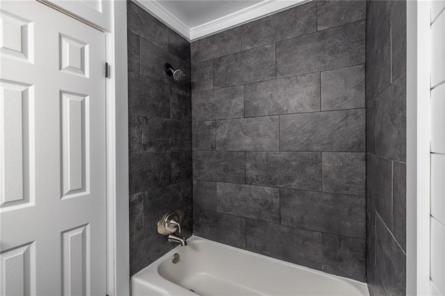 6700 Roswell Rd Unit 21E, Sandy Springs, GA 30328 - bathroom featuring washtub / shower combination and crown molding