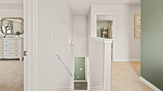 corridor with light carpet