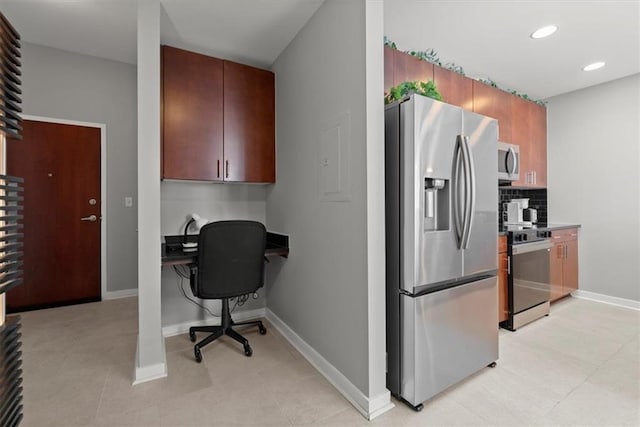 400 W Peachtree St NW Unit 3611, Atlanta, GA 30308 - home office featuring baseboards, light tile patterned flooring, and recessed lighting