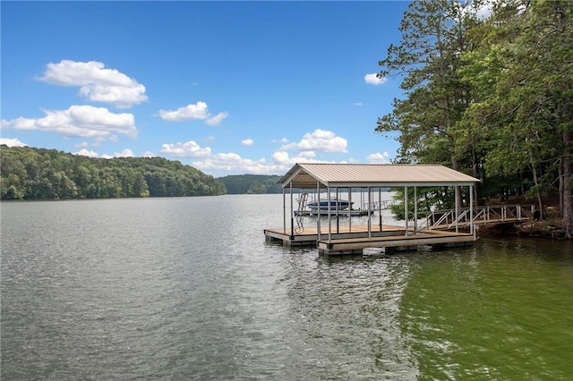 307 Little Hickory Ln, Woodstock, GA 30189 - dock area with a water view, a view of trees, and boat lift