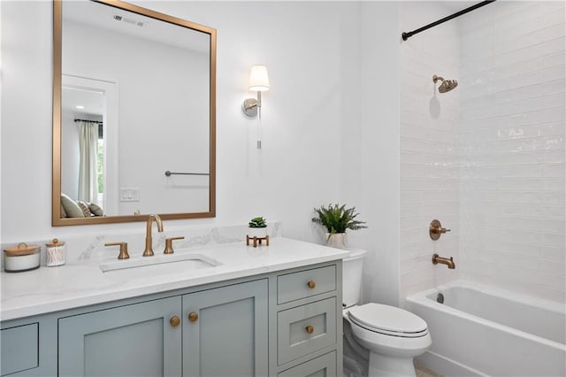 10155 Cedar Ridge Dr, Milton, GA 30004 - full bathroom with vanity, toilet, and shower / bath combination