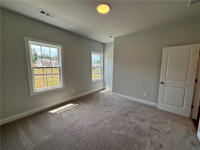 view of carpeted spare room