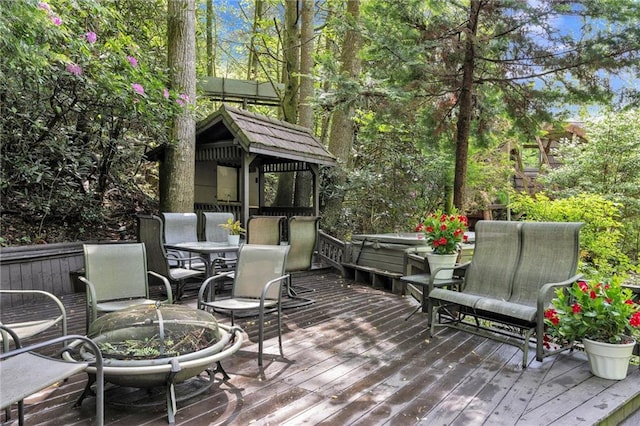 view of wooden deck