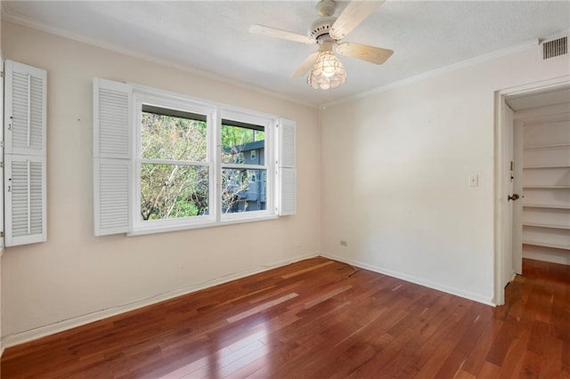 270 Lakemoore Dr NE Unit B, Atlanta, GA 30342 - empty room featuring hardwood / wood-style floors, crown molding, and a ceiling fan