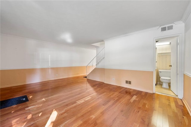 270 Lakemoore Dr NE Unit B, Atlanta, GA 30342 - unfurnished room with wood finished floors, crown molding, and stairs