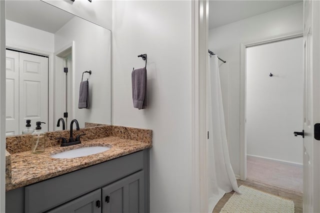 367 Windflower Dr, Big Canoe, GA 30143 - full bath featuring vanity and a shower with shower curtain
