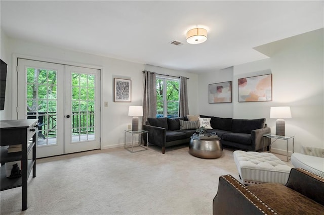 367 Windflower Dr, Big Canoe, GA 30143 - carpeted living area with french doors