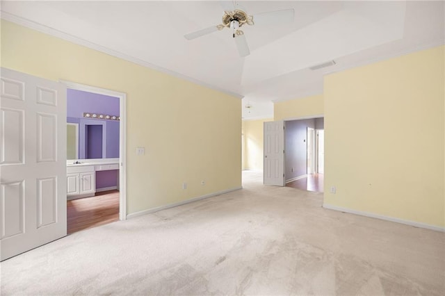 4801 Devonhurst Way, Powder Springs, GA 30127 - carpeted empty room featuring crown molding, a ceiling fan, and baseboards